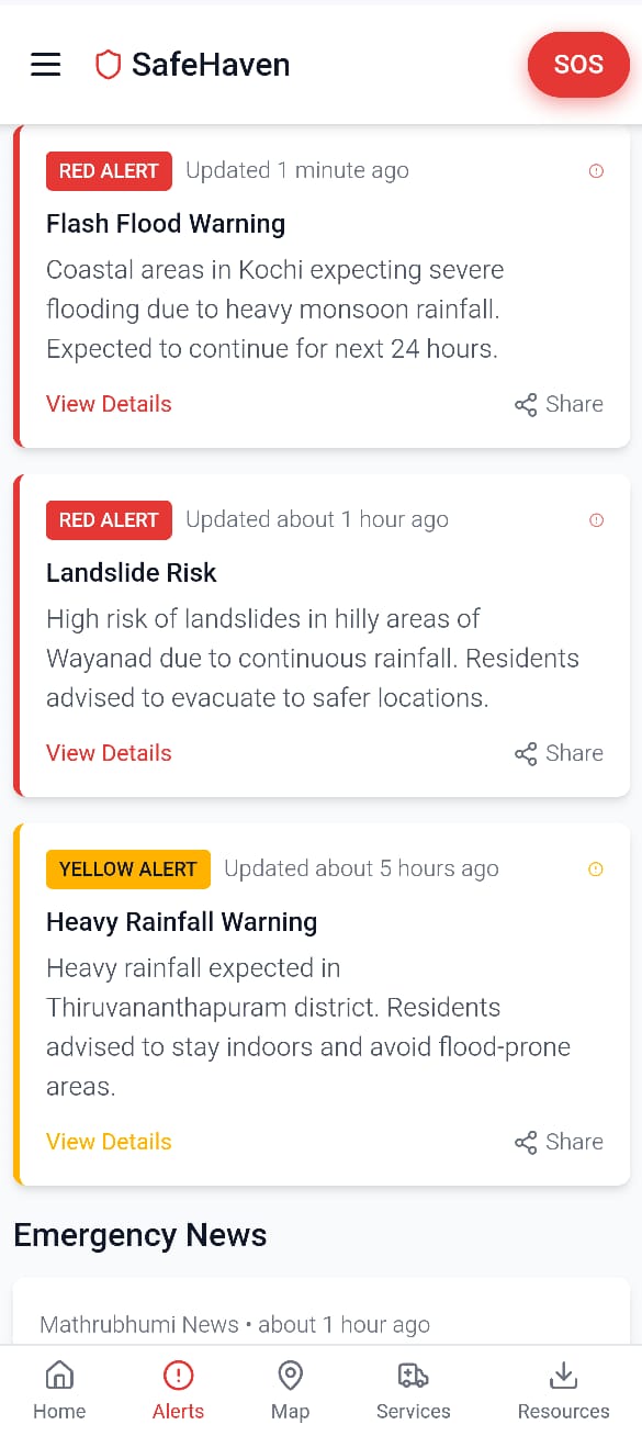 SafeHaven - Disaster Management Application